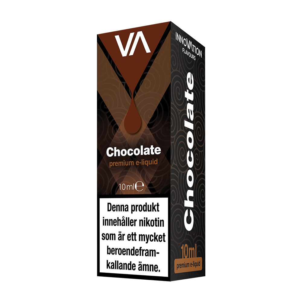 INNOVATION Chocolate vape juice on maitosuklaan makuinen, kaakaomainen jälkimaku, joka sopii kaikenlaisiin sekoituksiin.
