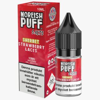 Moreish Puff Strawberry Laces Nicosalt 10mg 10ml - e væske med nikotin