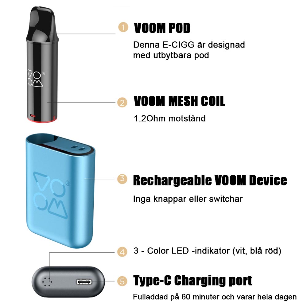 VOOM Pod Mod Cola Lime (2-pakk) - Ferdigfylte Pods