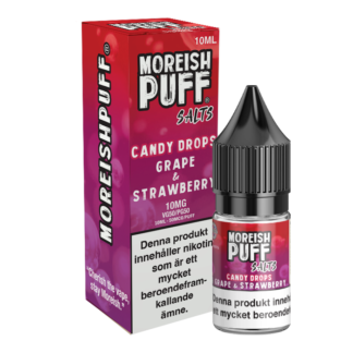 Moreish Puff Candy Drops Grape Strawberry 10mg 10ml - e væske med nikotin