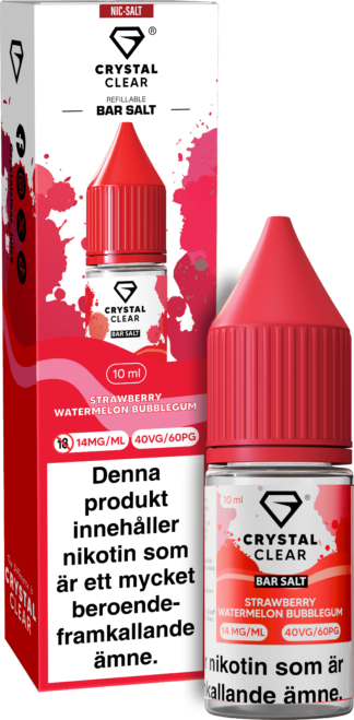 Crystal Clear Salt - Strawberry Watermelon Bubblegum 10ml 14mg