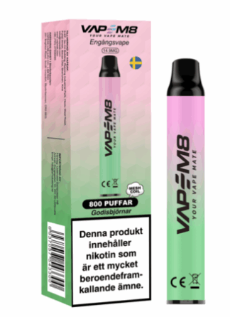 VM8 VM800 Candy Bears 14,9 mg Nicosalt - Engangs vape