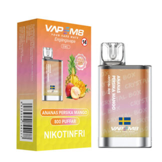 VM8 Crystal Box Pineapple Peach Mango 0mg - Disposable Vape