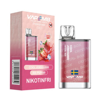 VM8 Crystal Box Cool Jordgubbe 0mg - Engångsvape