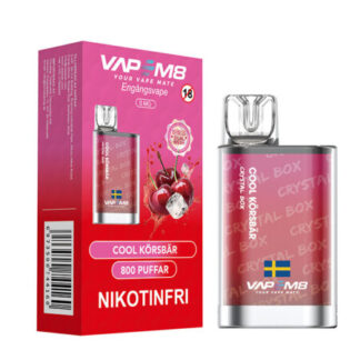 VM8 Crystal Box Cool Körsbär 0mg - Engångsvape