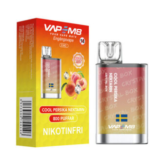 VM8 Crystal Box Cool Persika Nektarin 0mg - Engångsvape