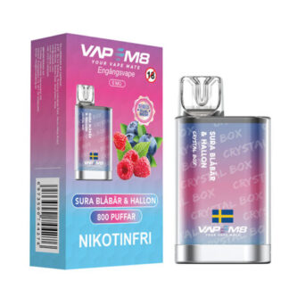 VM8 Crystal Box Sour Blueberry & Raspberry 0mg - Disposable Vape