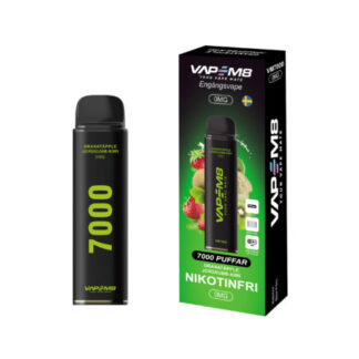 VM8 VM7000 Granateple Jordbær Kiwi 0mg - engangs vape