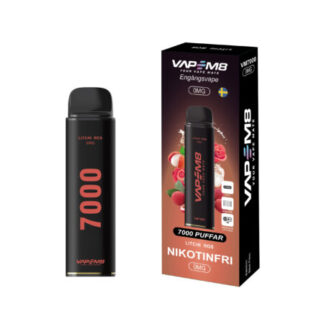 VM8 VM7000 Litchi Ros 0mg - engangs vape